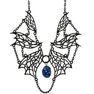 Restyle Matte Black Crystal Necklace